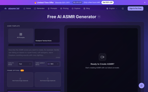Free AI ASMR Generator | aiasmr.lol