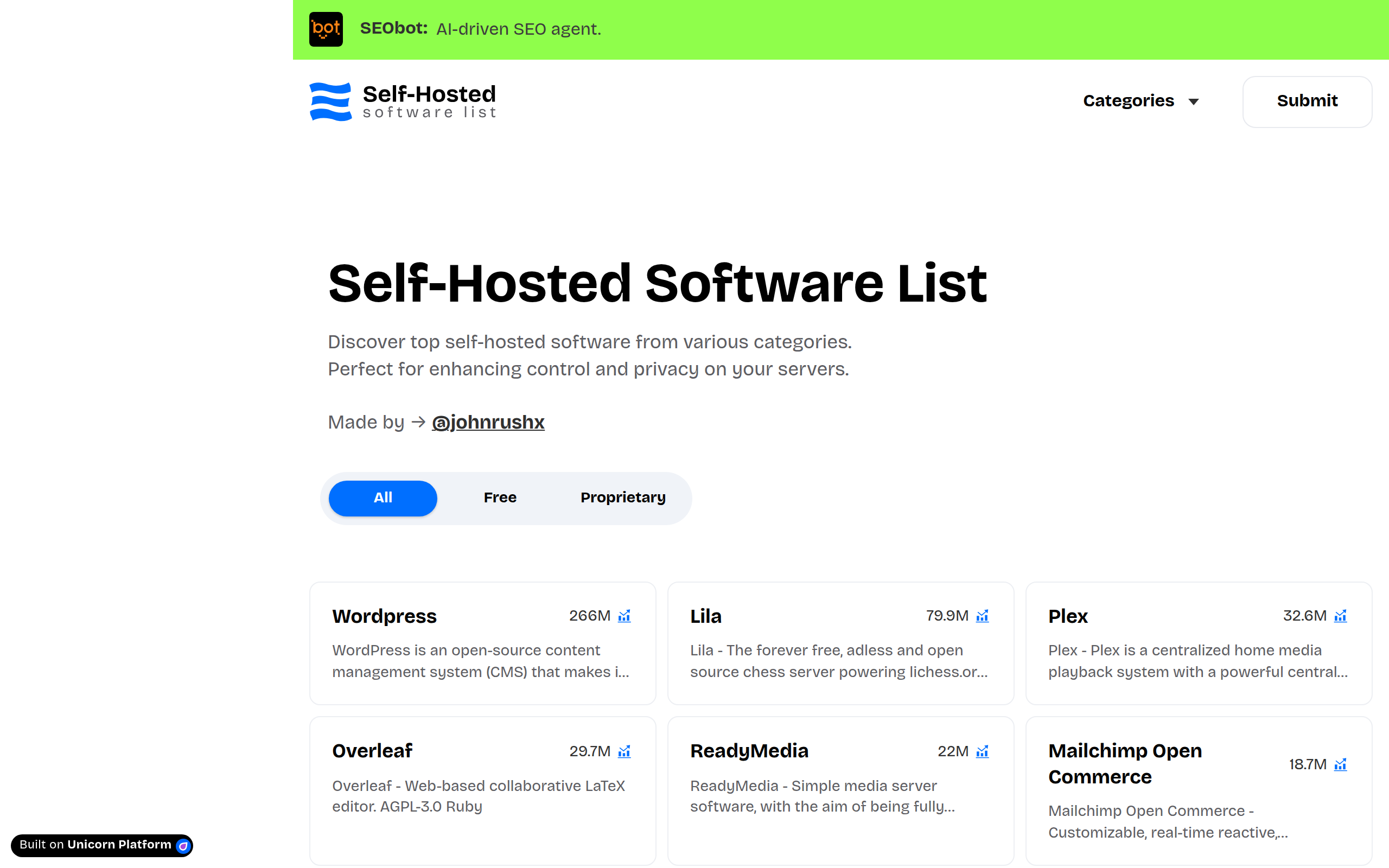 Self-Hosted Software List