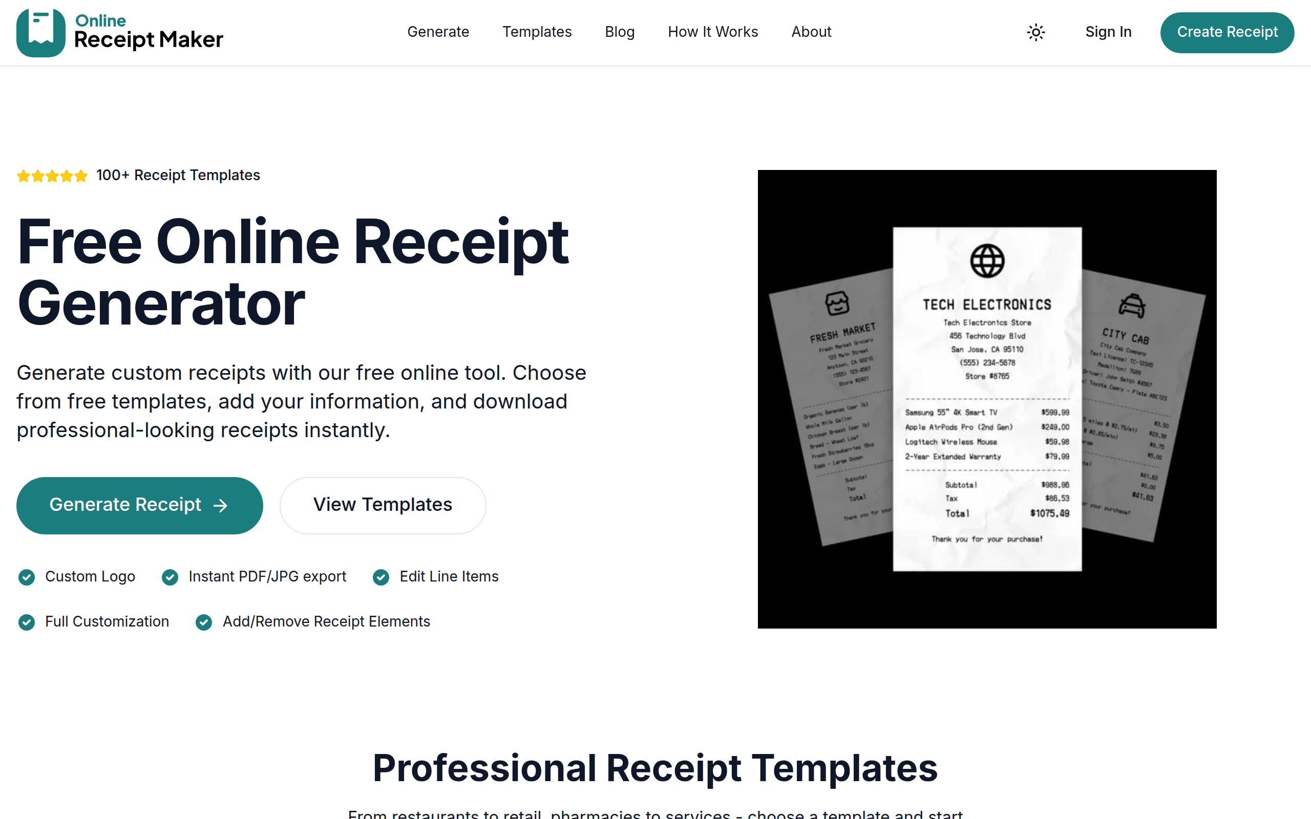 Online Receipt Maker
