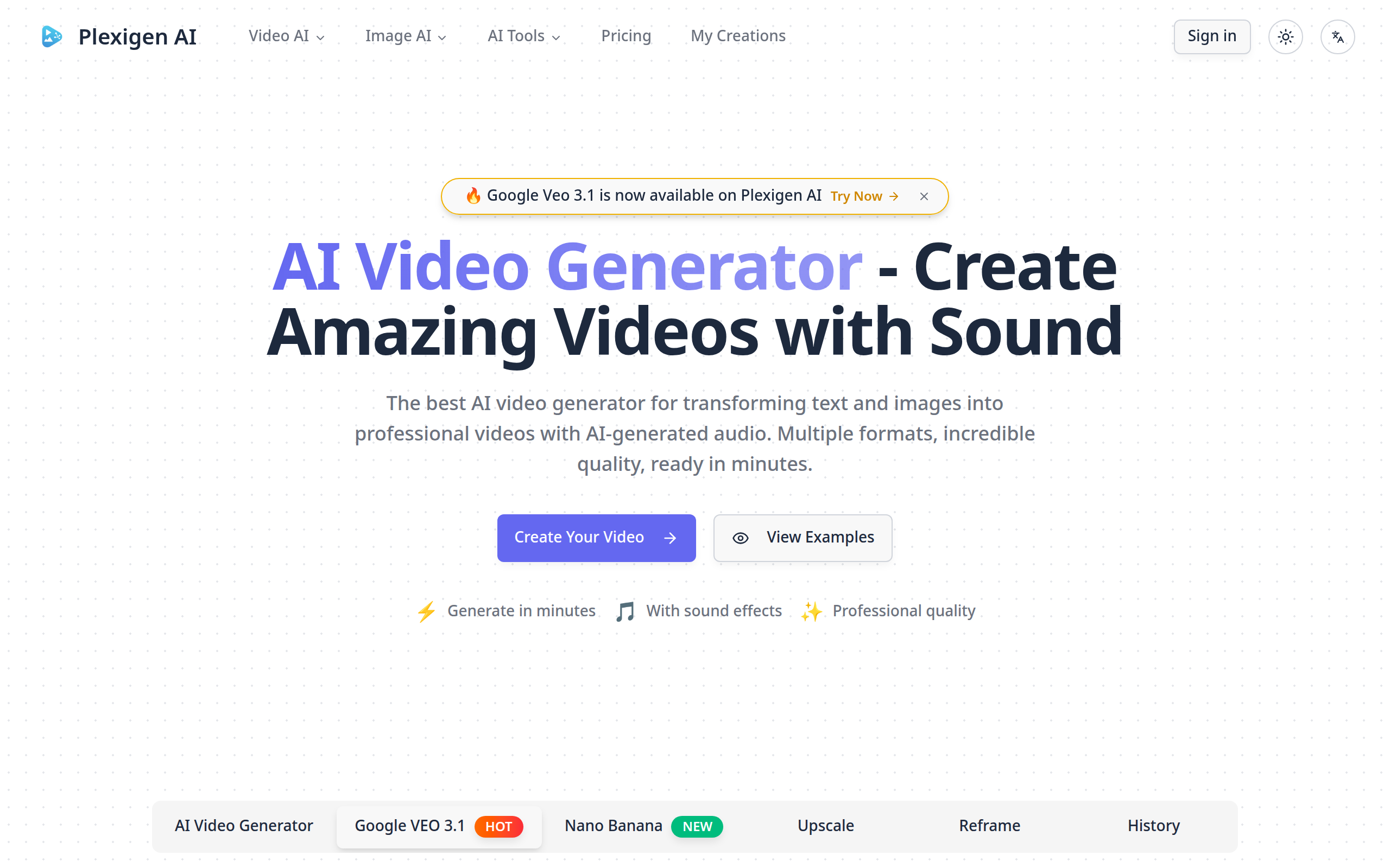  Plexigen AI - AI Video Generator with Sound