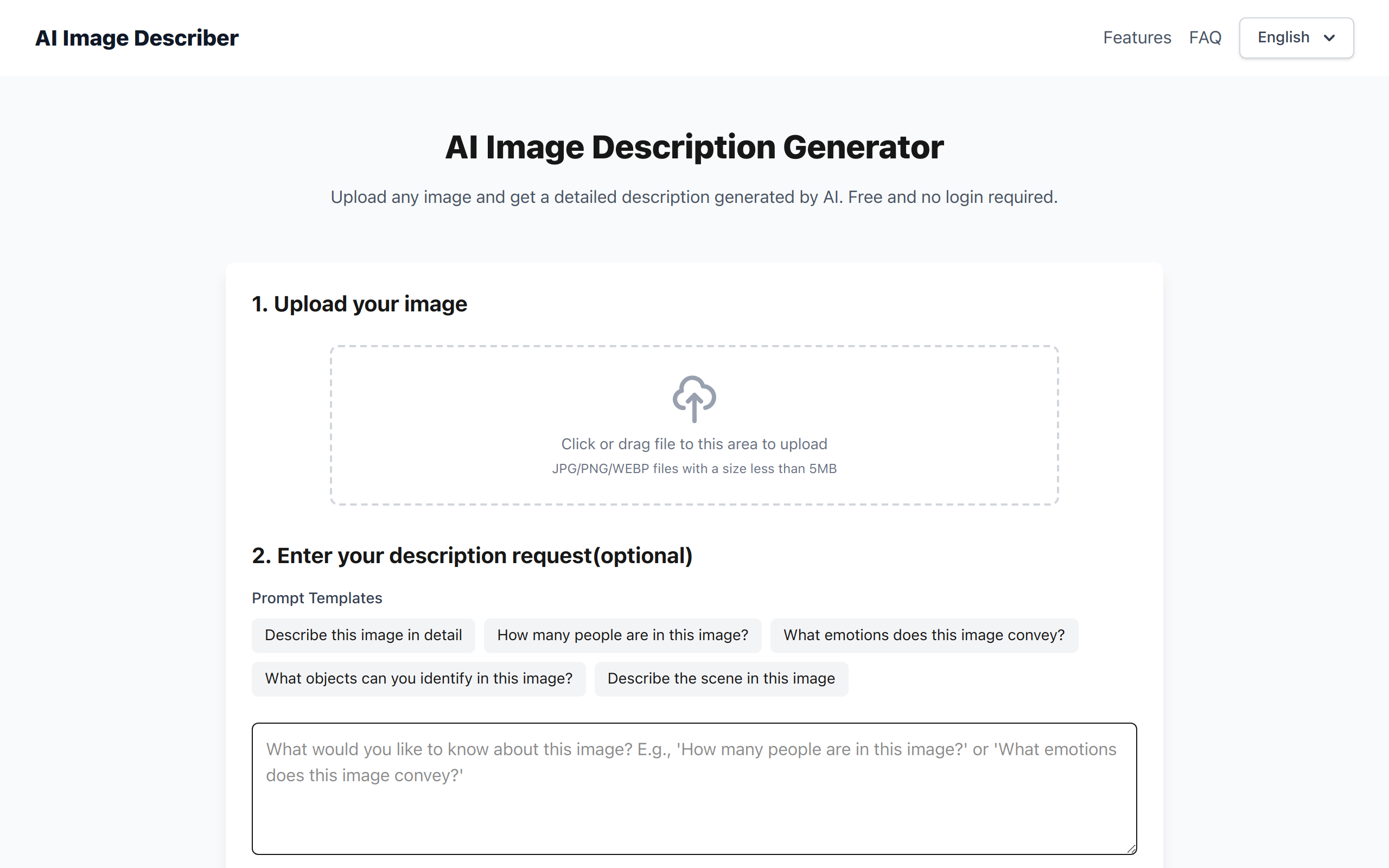 AI Image Description Generator