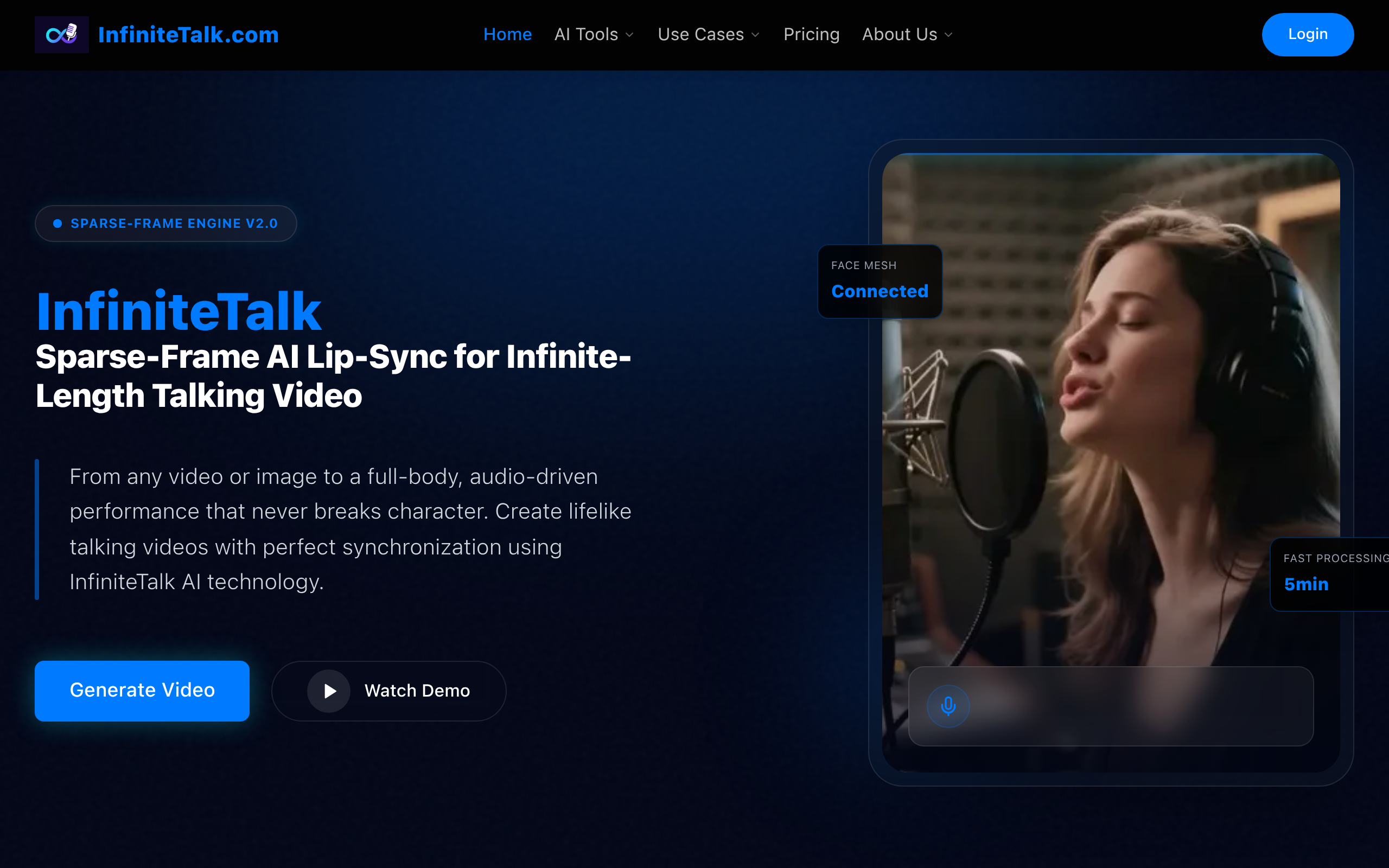 InfiniteTalk AI Lip-Sync Talking Video Generator