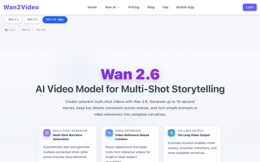 Wan 2.6 AI Video Generator
